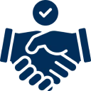 Agreement symbol in blue