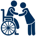 Support for person in wheelchair