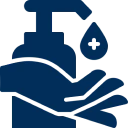 Hand sanitizer icon with droplet